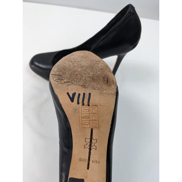 Dolce Vita Platform Heels Black Leather 8 FMP Hidden Platform Stiletto Sexy Goth - Picture 6 of 6